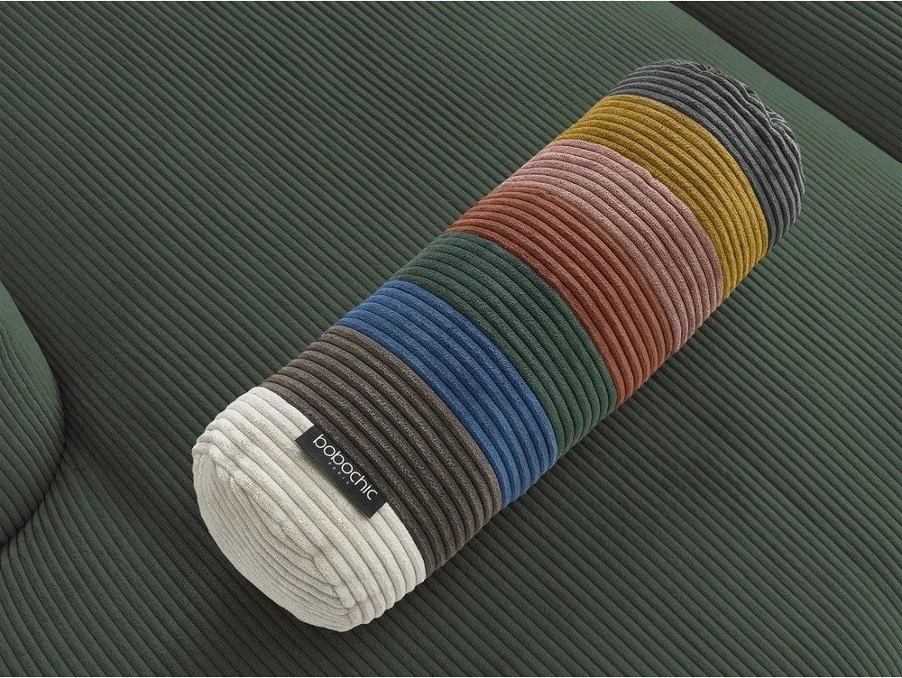 Colțar verde cu tapițerie din catifea reiată Belair – Bobochic Paris