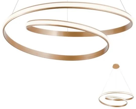 Redo 01-1891 - TORSION Lustru LED dimabil pe cablu, LED/35W/230V, Ø 75 cm, finisaj bronz