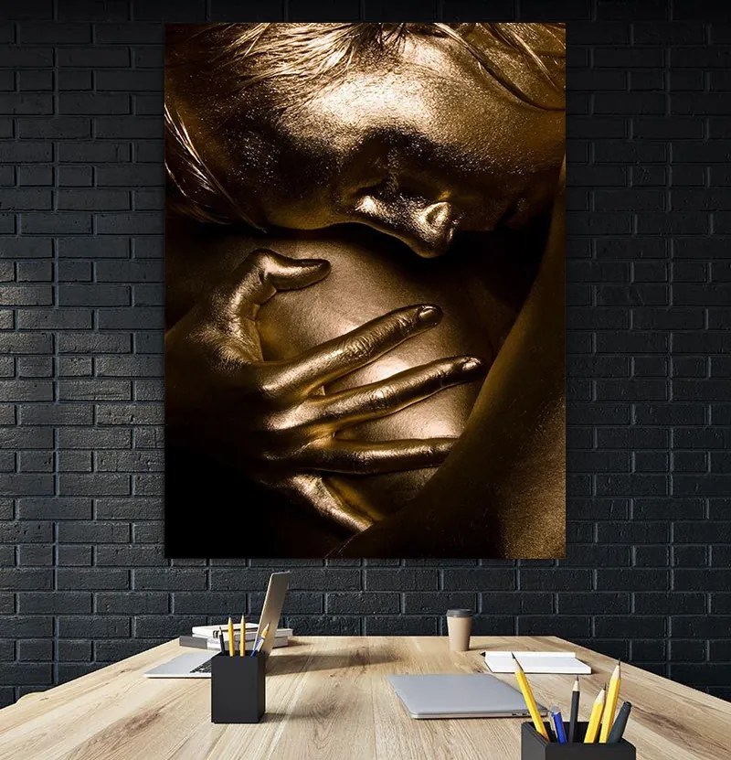 Tablou canvas Gold Sadness 120x80 cm