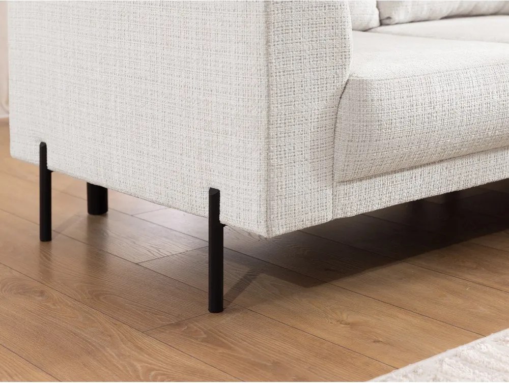 Colțar bej cu tapițerie din chenille (cu colț pe partea dreaptă/în formă de ”L”) Mauris – Ropez