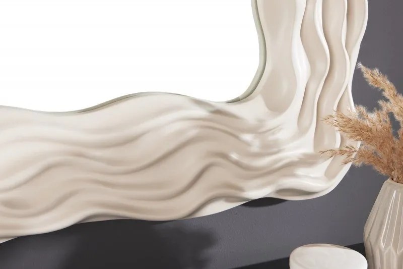 Oglinda decorativa design modern Wave 90cm greige