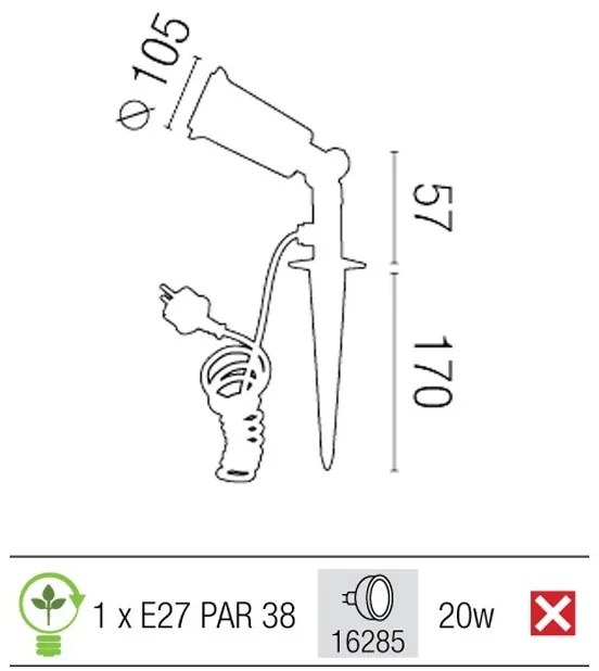 Tarus 1 Lights cu protectie IP44 GARTEN-4 73111