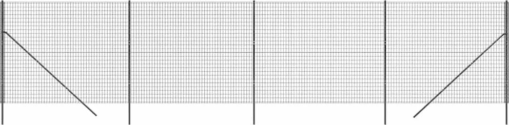 vidaXL Gard plasă de sârmă, antracit, 1,6x10 m, oțel galvanizat