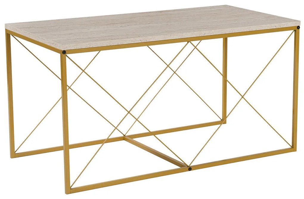 Masă de cafea Defne Gold Travertine