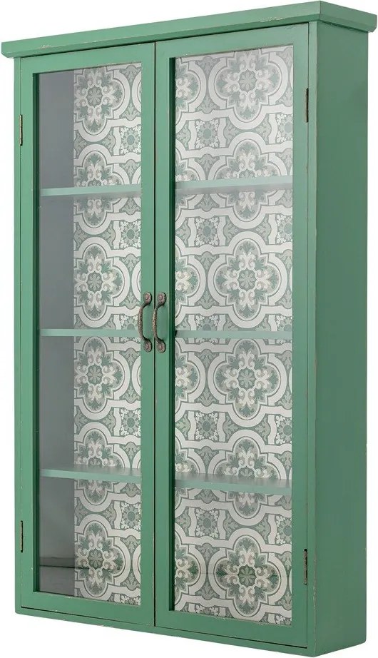 Vitrină verde din lemn de brad suspendată 81x122x22 cm Hazem – Bloomingville