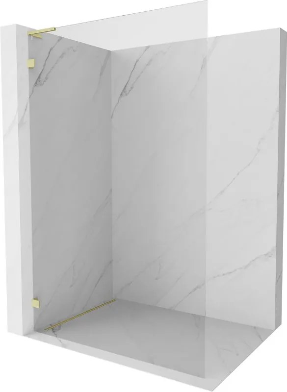 Mexen Lunar L perete duș Walk-in stânga 120 x 200 cm, transparent 8 mm, aurit periat - 830L-120-000-55-00-L