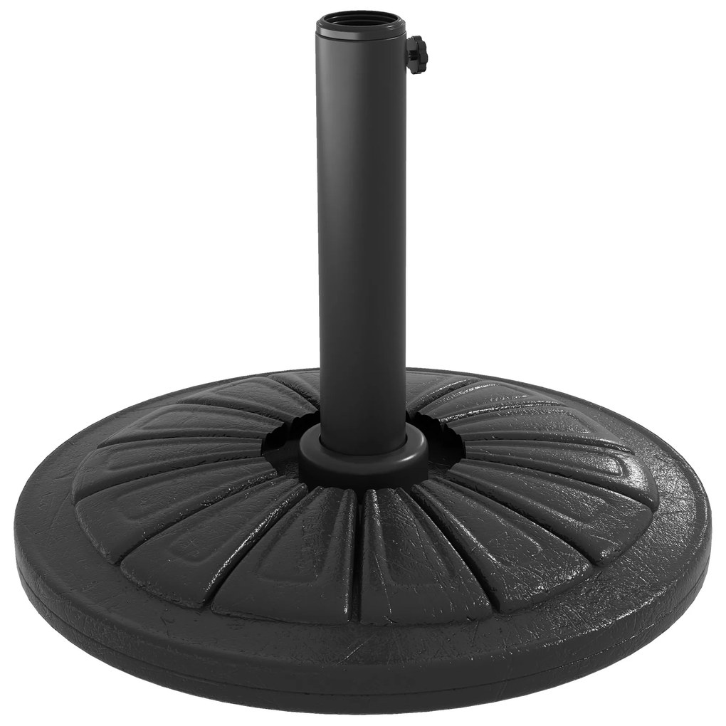 Outsunny Suport 13kg din Ciment pentru Umbrelă Soare, Bază Rotundă Rezistentă 48mm, Negru | Aosom Romania