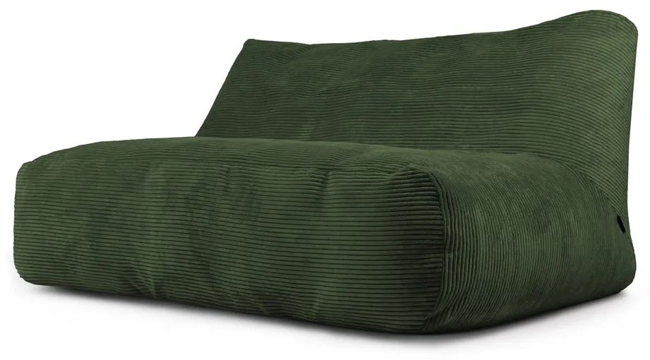 Fotoliu bean bag verde cu tapițerie din catifea reiată Sofa Tube 160 – SLOWDOWN