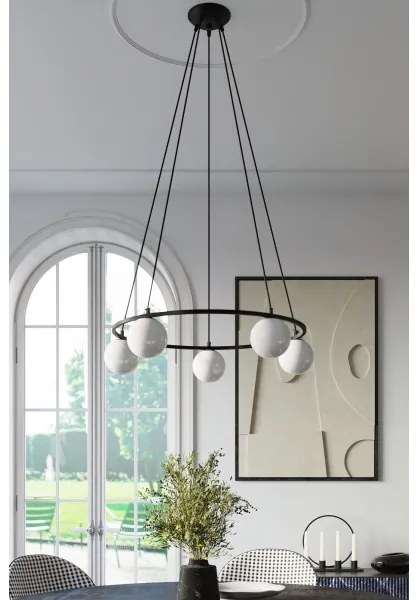 Lustră pe cablu Sollux SL.1214 YOLI 5xG9/8W/230V negru