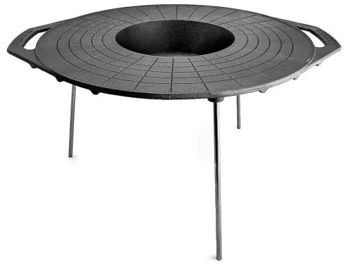Disc pentru gratar, fonta, tip grill, cu picioare, 52 cm, Mixt Barbeque