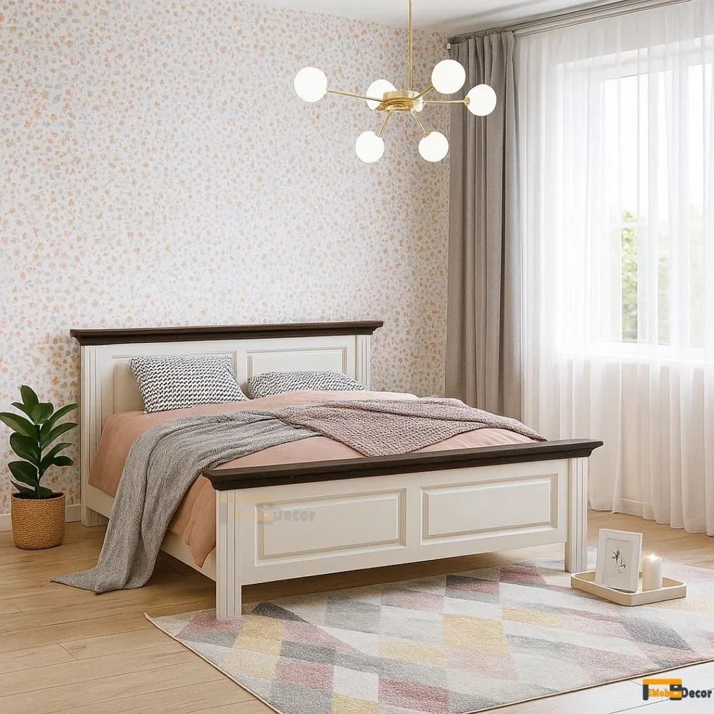 Pat Select lemn masiv, alb/nuc 140x200