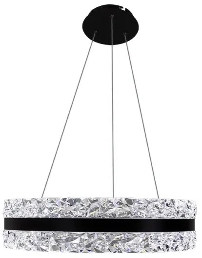 Lustră LED dimabilă pe cablu LED/80W/230V 3000-6500K negru + telecomandă