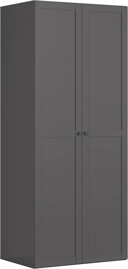Dulap FLEX, gri grafit, PAL, cu 2 usi, 100x66x240 cm