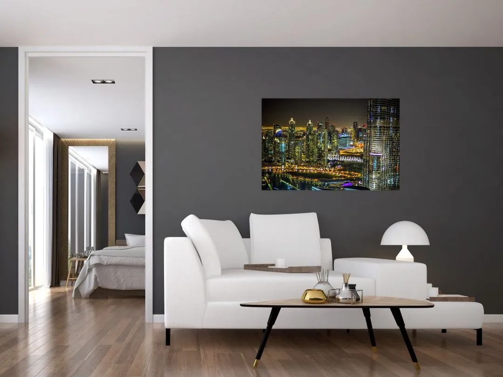 Tablou cu oraș nocturn (90x60 cm)