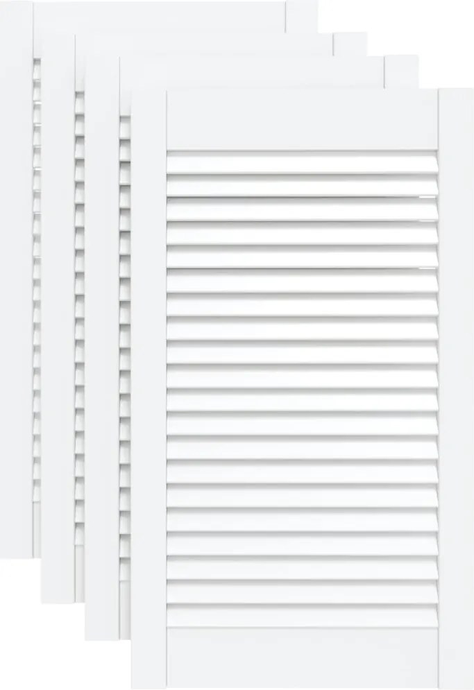 vidaXL Uși dulap design lambriu 4 buc. alb 69x39,4 cm, lemn masiv pin