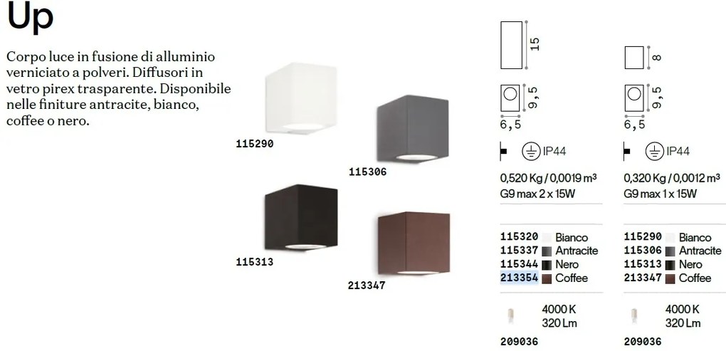 Aplica ip44 up ap1 coffee