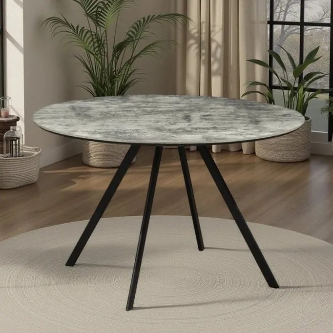 Masa rotunda design gri beton ATELIER 120cm