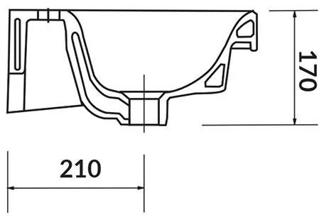 Lavoar slim pentru mobilier, Cersanit, Moduo, 80x38 cm, alb