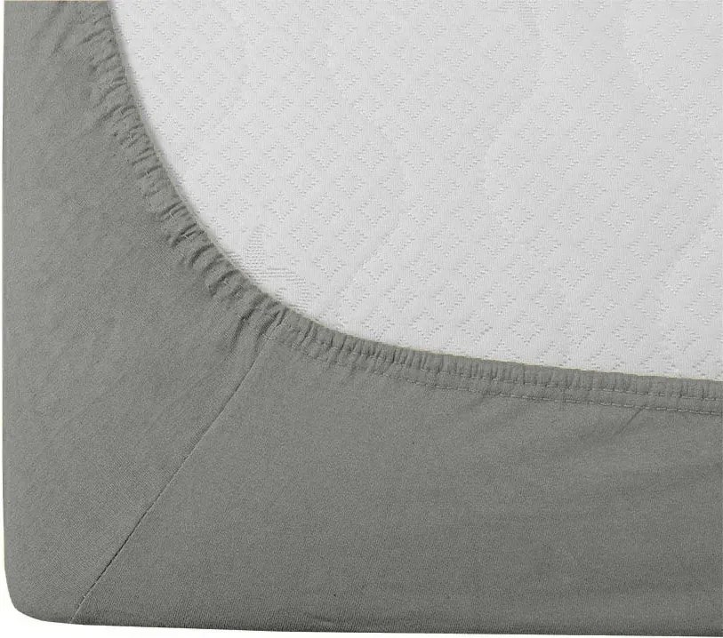 Set lenjerie de pat creponata WHITE SHEEPS POLY gri + cearsaf Jersey 90 x 200 cm gri, pat single
