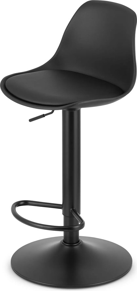 Reducere Scaun de bar negru HOGA din piele ecologica cu picior negru II. calitate