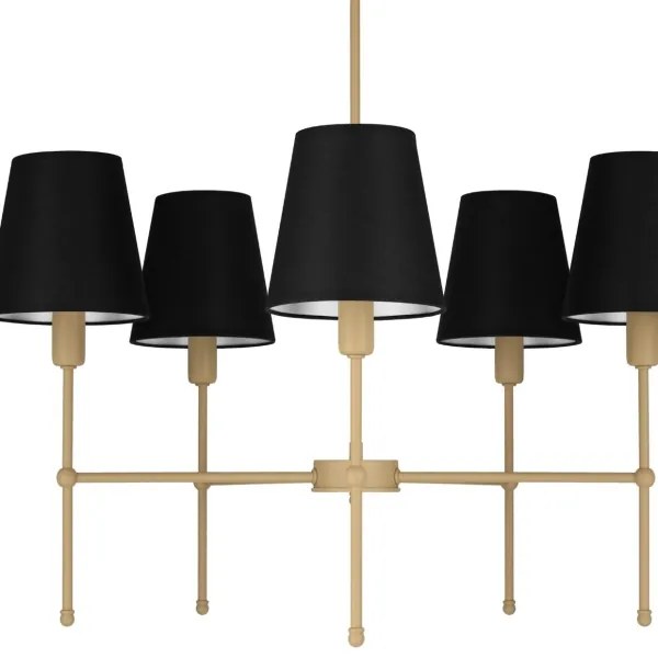 Candelabru pe tijă MADELA 5xE14/40W/230V negru/bej