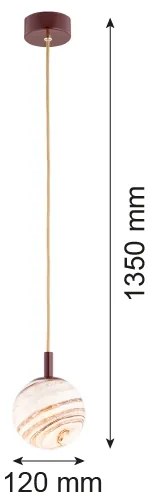 Lustră pe cablu Argon 8452 ALMIROS 1xE14/7W/230V d. 12 cm maro/auriu