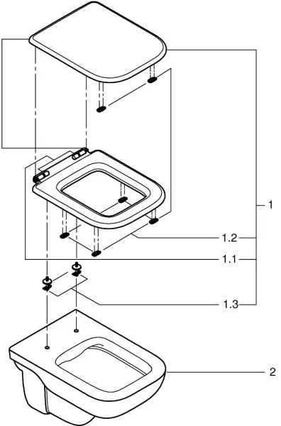 GROHE 39815000 - Vas WC suspendat START EDGE, 53,8 x 36,5 cm, alb durabil
