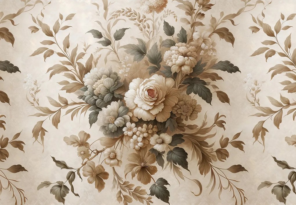 Fototapet - Flori bej (147x102 cm)