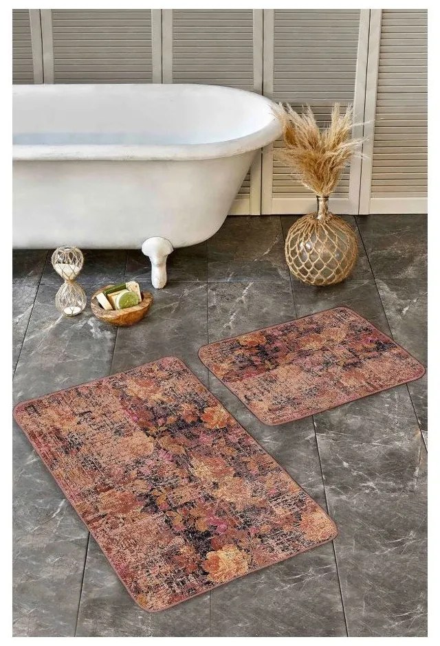 Covorașe de baie maro 2 buc. din catifea 60x100 cm – Mila Home