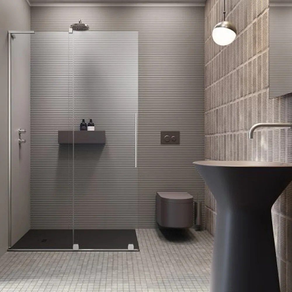 Paravan de dus tip Walk-in Radaway Furo SL crom-transparent 80 cm sticla securizata 8 mm stanga