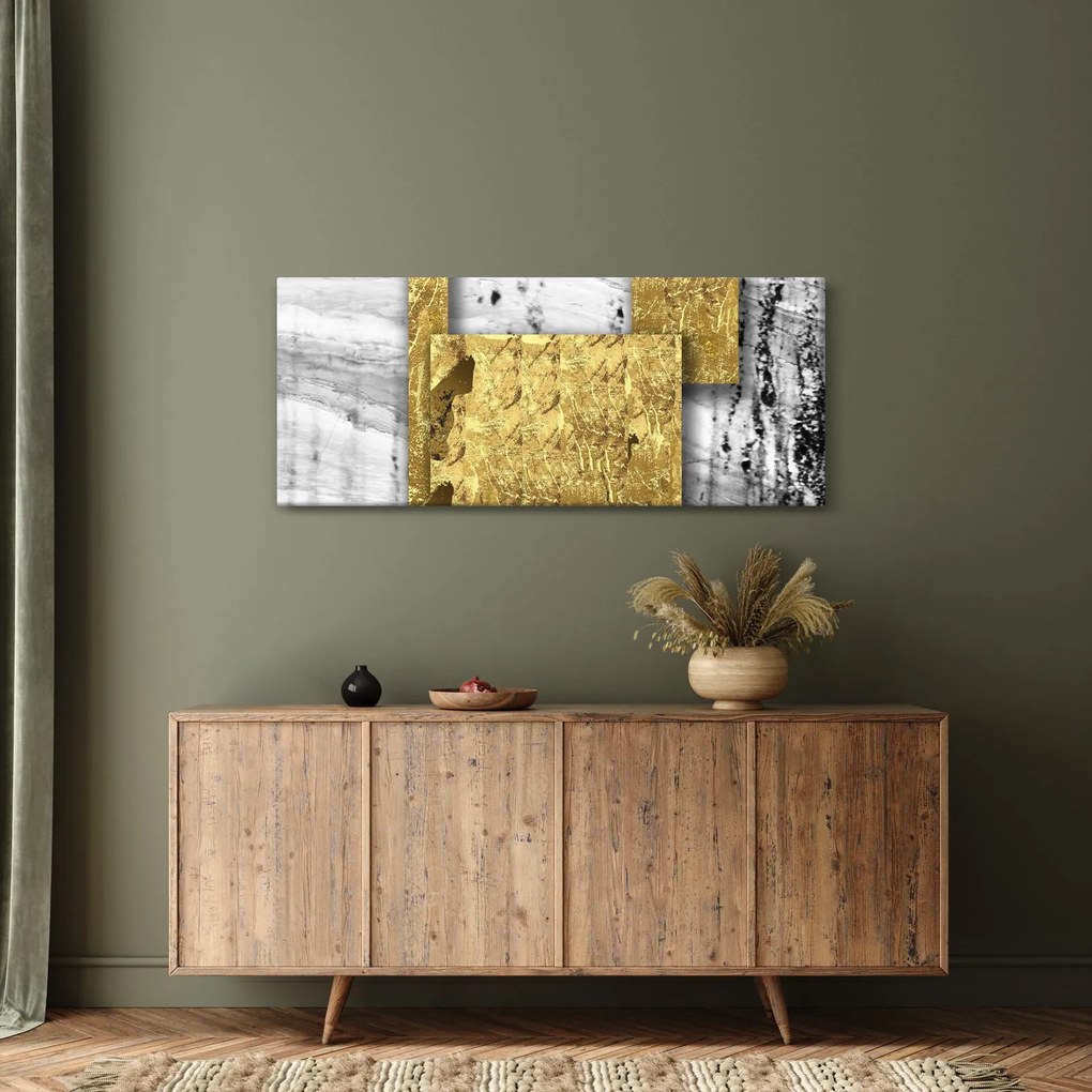 Tablou - Pătrate de aur N⁰1 (120x50 cm)