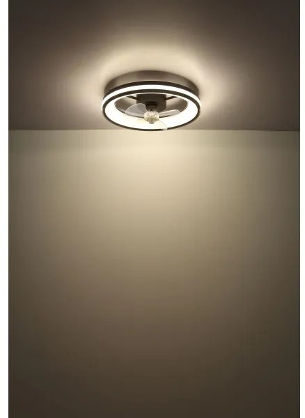 Plafonieră LED cu ventilator Globo 03650 GATIAN LED/30W/230V negru + telecomandă