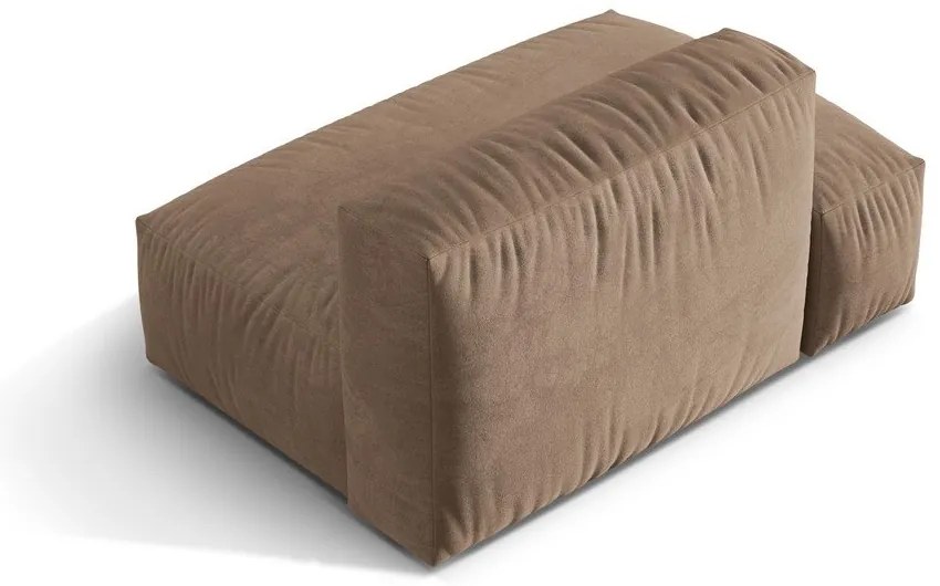 Modul pentru canapea modulară maro deschis cu tapițerie din catifea (cu colț pe partea stângă) Martina – Micadoni