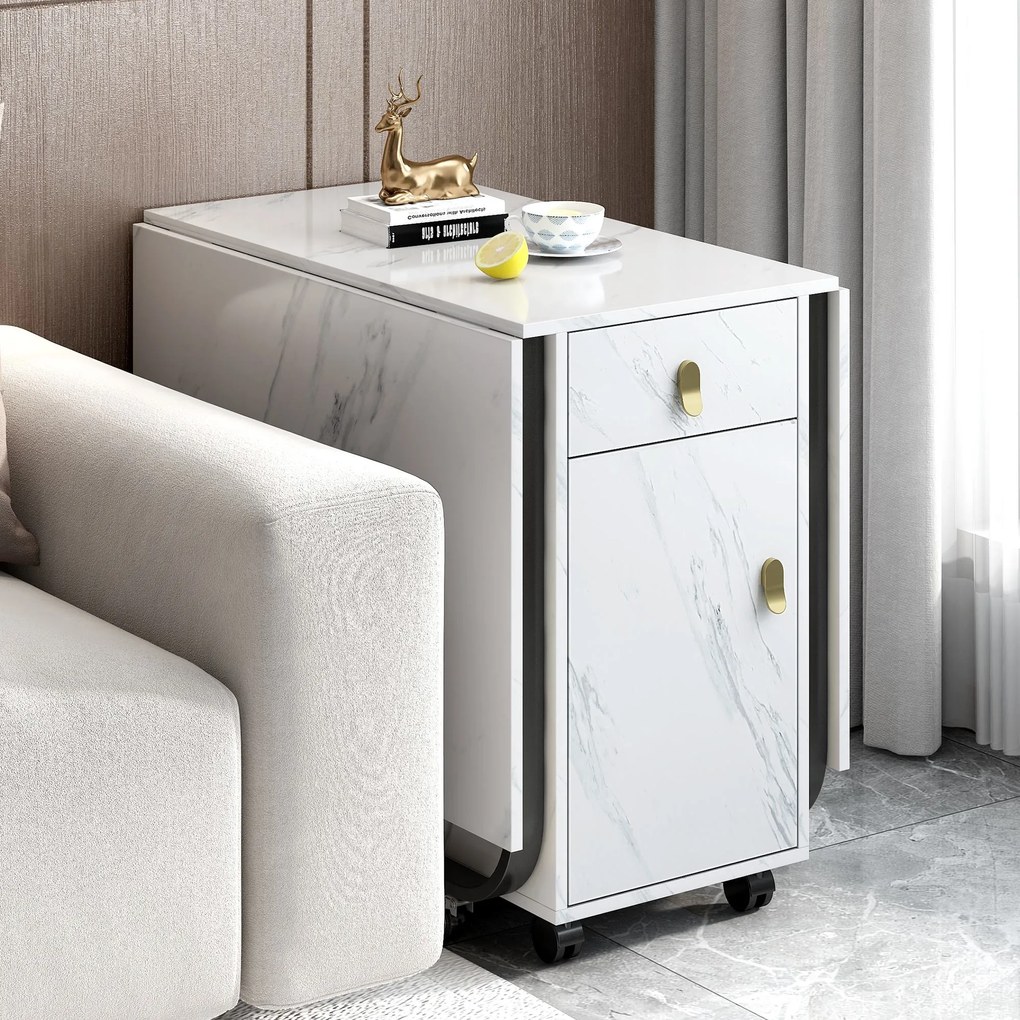 Masă de bucătărie versatilă și pliabilă, Alb+Negru | Aosom Romania