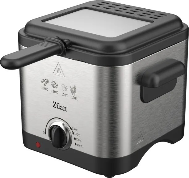 Friteuza electrica ZILAN ZLN4185 - 2.5L, 1600W, termostat reglabil 130-190°C, inox