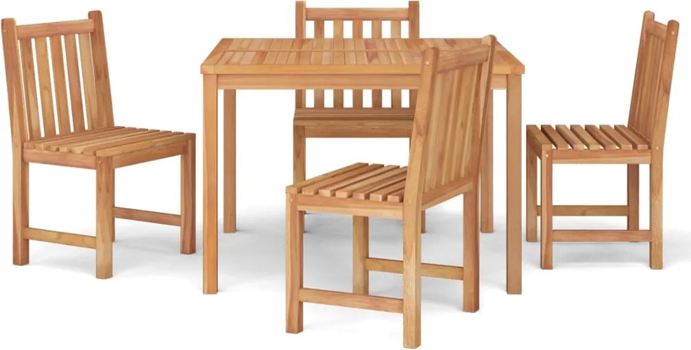 vidaXL Set de sufragerie de grădină, lemn masiv de tec, 5 piese