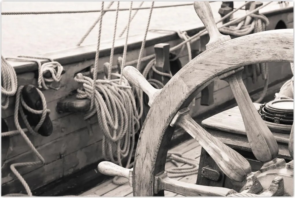 Tablou - Cârma de barcă cu vele (90x60 cm)