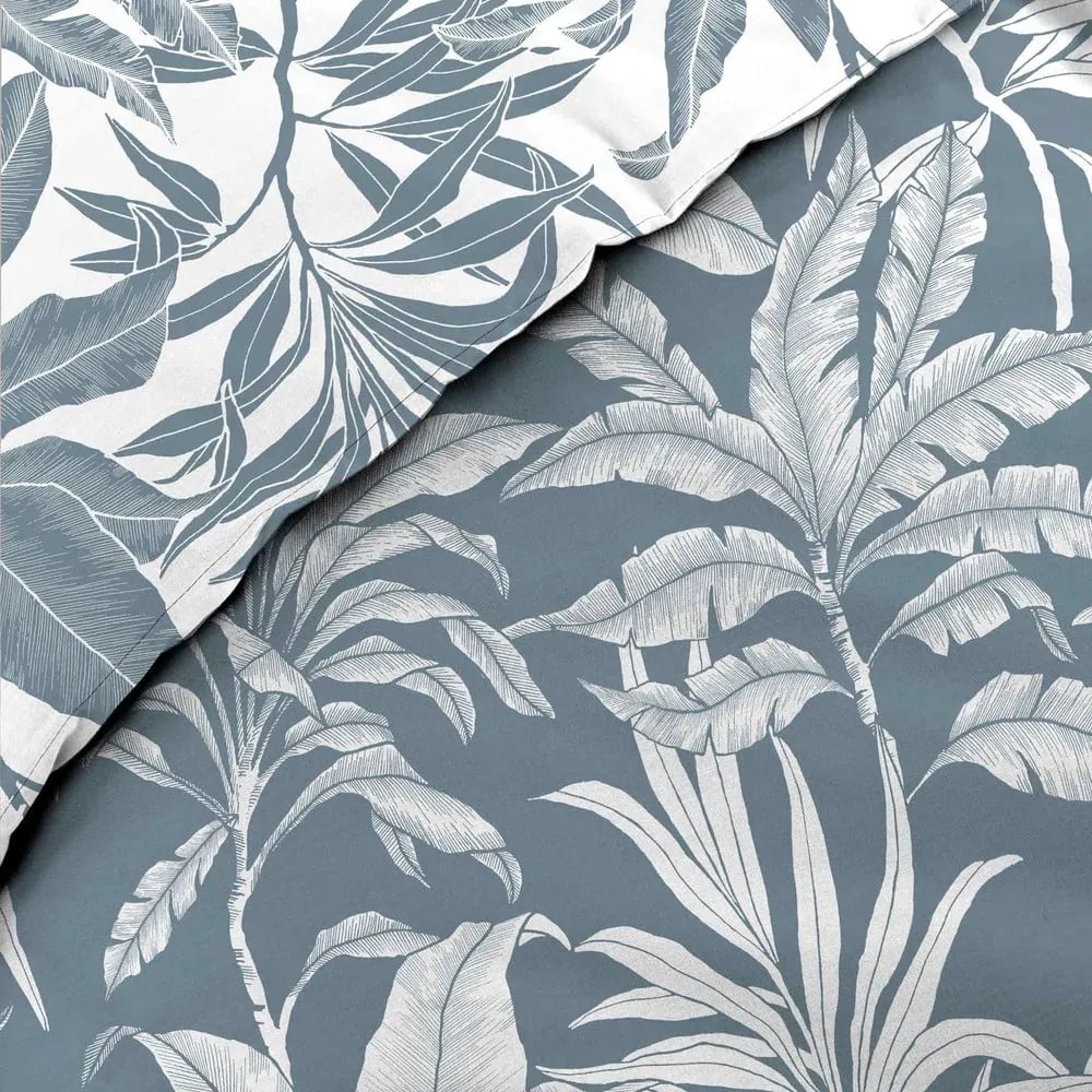 Lenjerie de pat albă-albastră din bumbac pentru pat dublu, extinsă 240x220 cm Hera – douceur d'intérieur