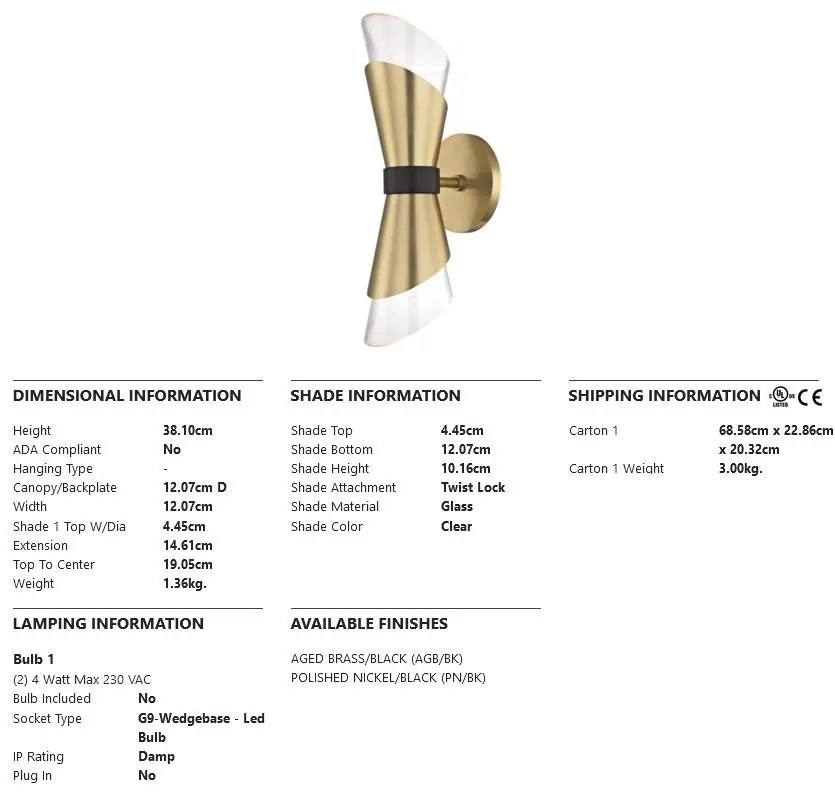 Aplica de perete design modern ANGIE alama antichizata