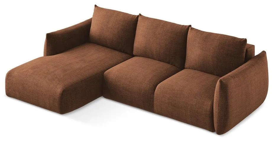 Colțar teracotă extensibil (cu colț pe partea stângă/cu șezlong) Leila – Makamii