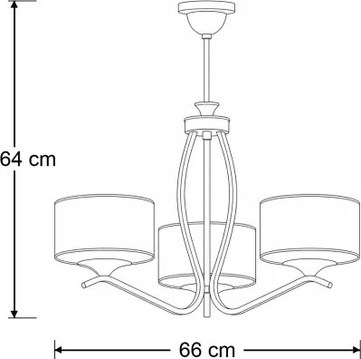 Brilagi - Lustră pe tijă SAPHIRE 3xE27/15W/230V Ø 66 cm crem/auriu/patină
