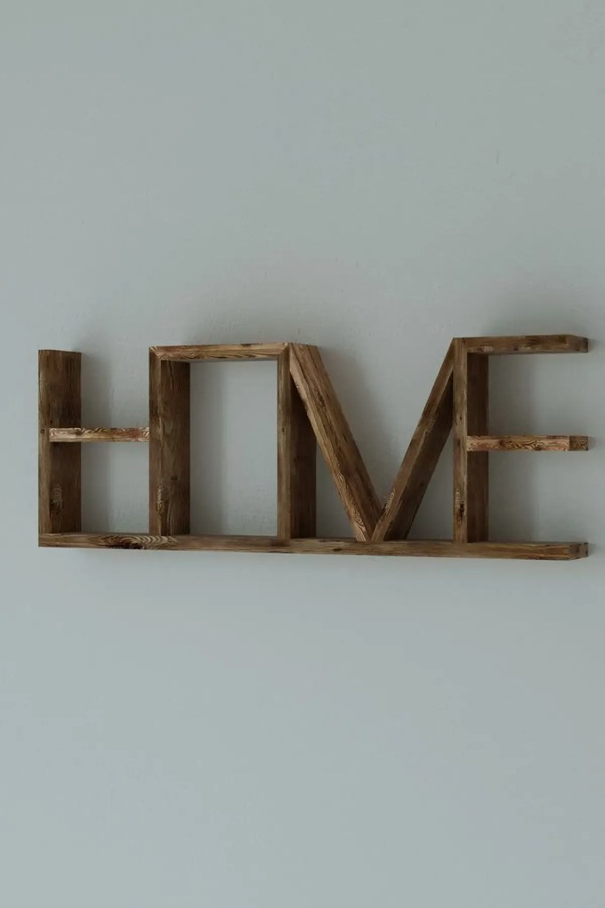 Raft de perete din lemn  Homs Home, 75 x 8 x 27 cm, maro