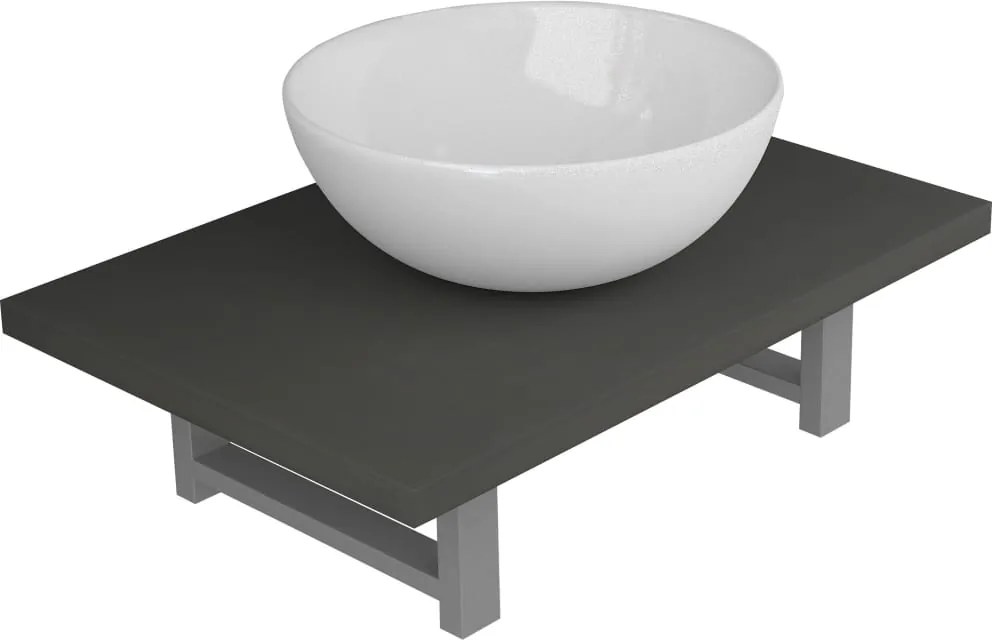 vidaXL Set mobilier de baie, 2 piese, gri, ceramică