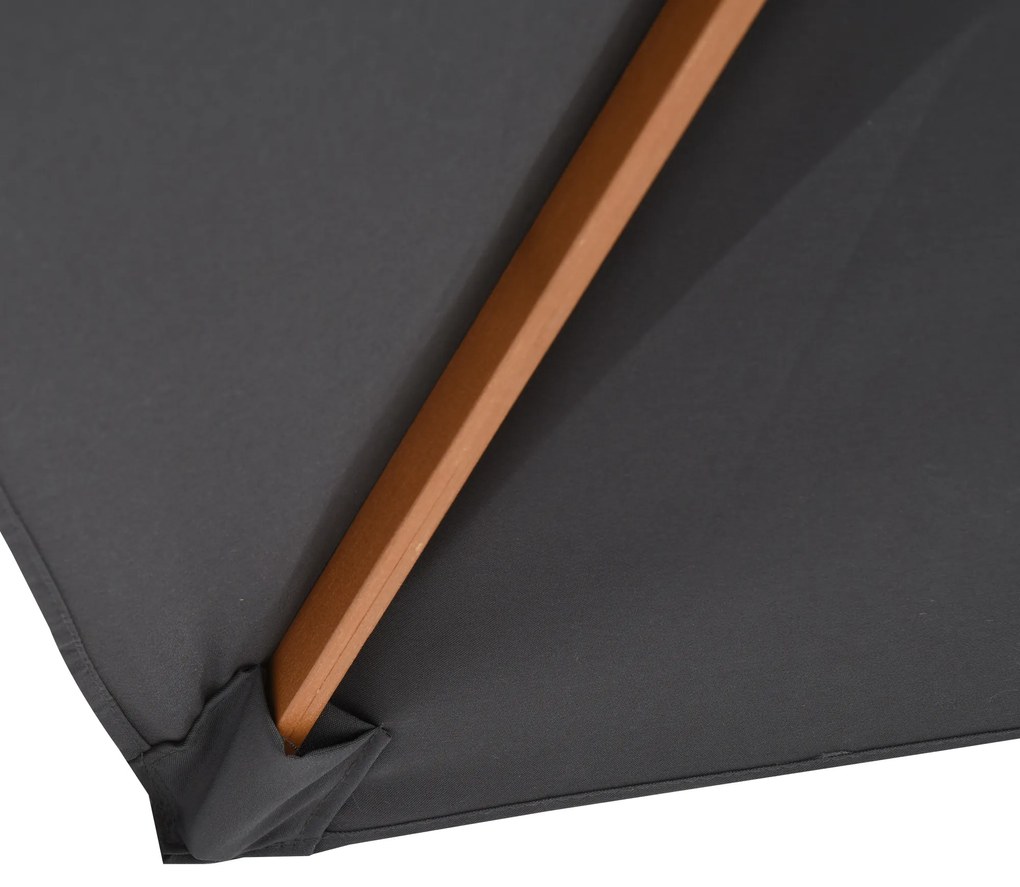Outsunny Umbrelă de Grădină cu Frânghie și Orificii de Ventilație,  2.95x2x2.55 m, Gri Închis | Aosom Romania