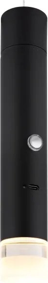 Globo 16060 - Lampă LED tactilă cu dimmer, reîncărcabilă 2-în-1 PELO LED/2W/230/5V, negru