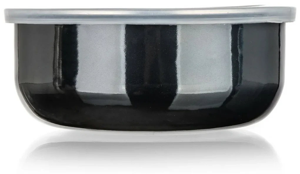 Banchet Set de boluri emailate METALLIC Negru, 8buc
