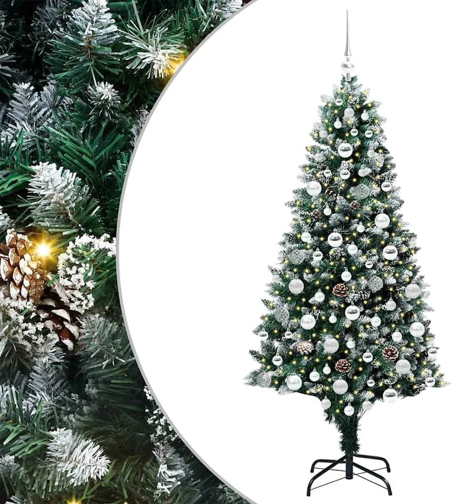 vidaXL Brad de Crăciun artificial Verde 180 cm PVC și Oțel și Plastic