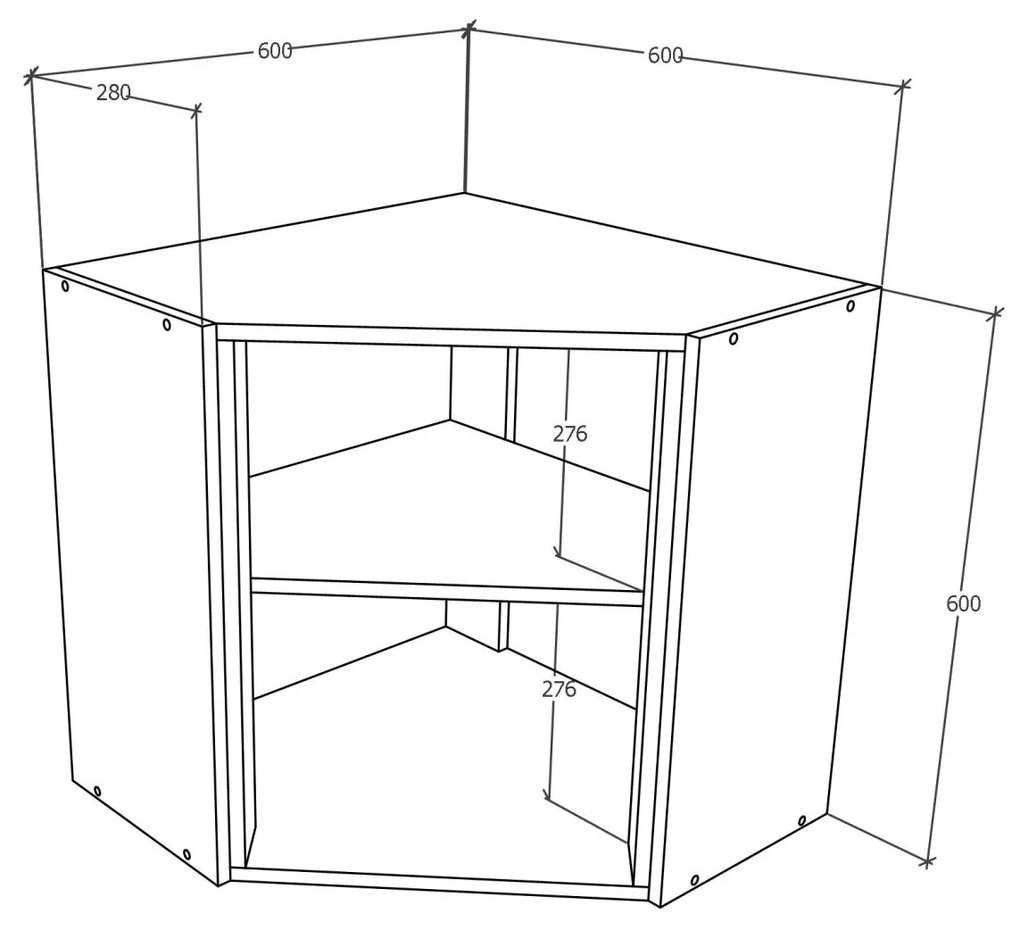 Corp haaus Karo, Lemn Natural/Alb, 60 x 60 x 60 cm