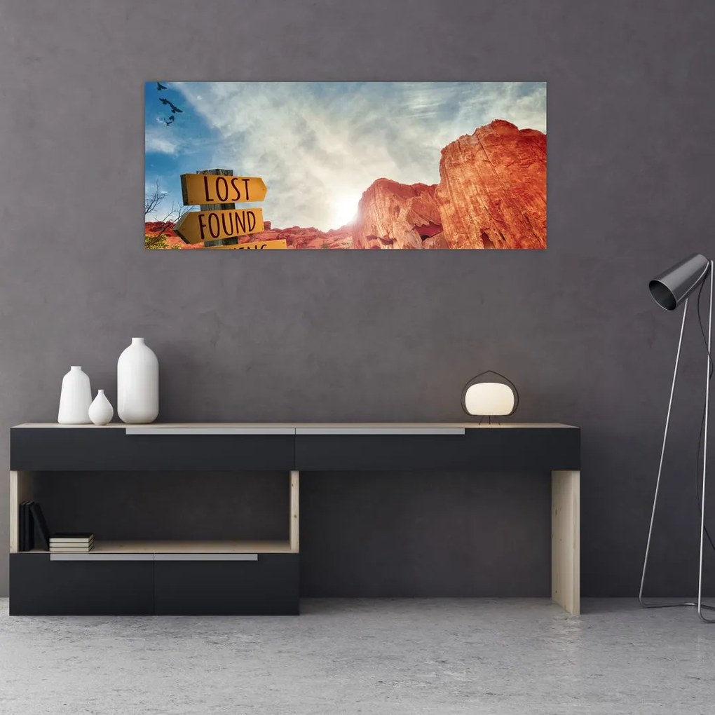 Tablou unui indicator cu inscripție (120x50 cm)
