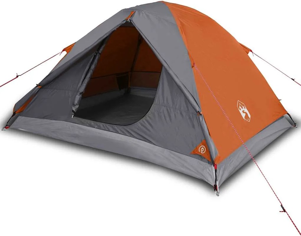 vidaXL Cort de camping cupolă 3 persoane, portocaliu, impermeabil